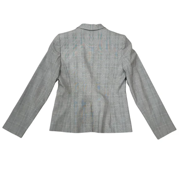 Calvin Klein Blazer, Size 4P, Grey, Blue, Black - Picture 2 of 4